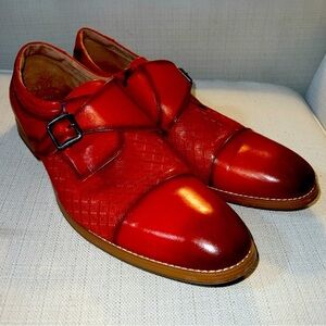 Stacy Adams Fenwick Cap Toe Monk Strap Oxford, 13W, Burnt Orange